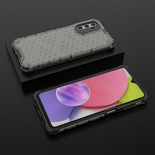 Silicone Transparent Frame Case Cover 360 Degrees AM2 for Samsung Galaxy A04s Black