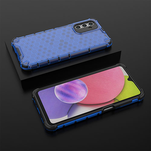 Silicone Transparent Frame Case Cover 360 Degrees AM2 for Samsung Galaxy A04s Blue