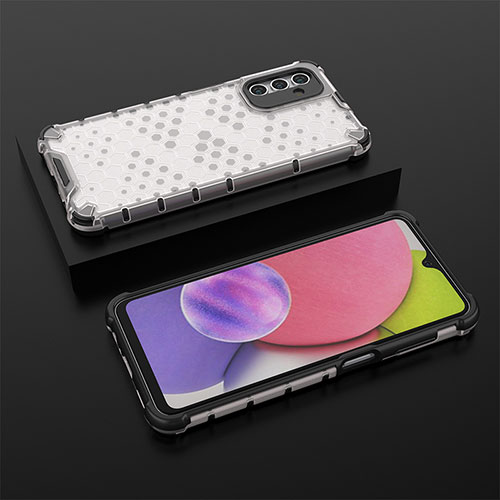 Silicone Transparent Frame Case Cover 360 Degrees AM2 for Samsung Galaxy A04s White