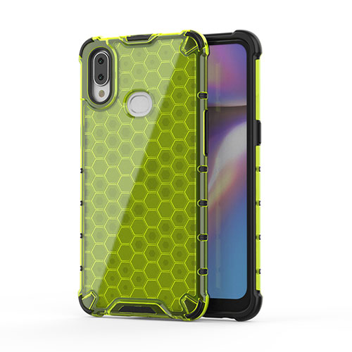 Silicone Transparent Frame Case Cover 360 Degrees AM2 for Samsung Galaxy A10s Green