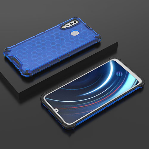 Silicone Transparent Frame Case Cover 360 Degrees AM2 for Samsung Galaxy A40s Blue