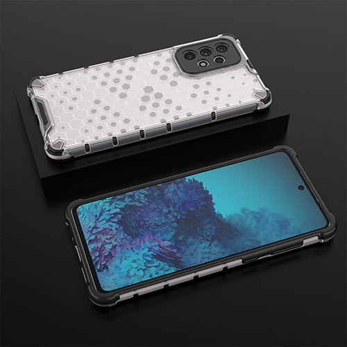 Silicone Transparent Frame Case Cover 360 Degrees AM2 for Samsung Galaxy A73 5G White