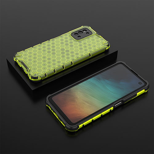 Silicone Transparent Frame Case Cover 360 Degrees AM2 for Samsung Galaxy F52 5G Green