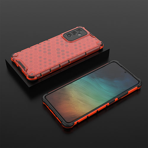 Silicone Transparent Frame Case Cover 360 Degrees AM2 for Samsung Galaxy F54 5G Red