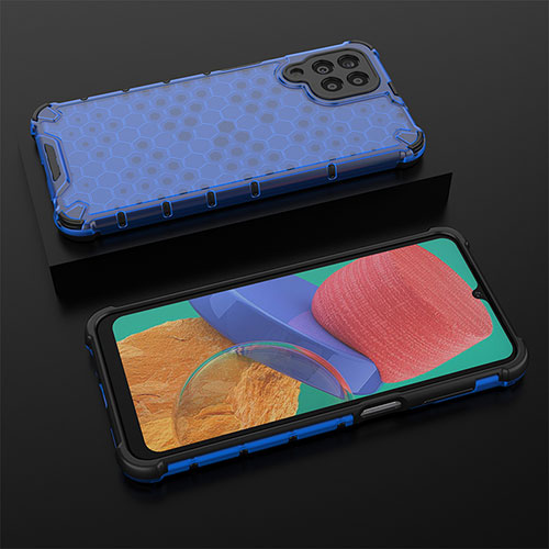 Silicone Transparent Frame Case Cover 360 Degrees AM2 for Samsung Galaxy M33 5G Blue