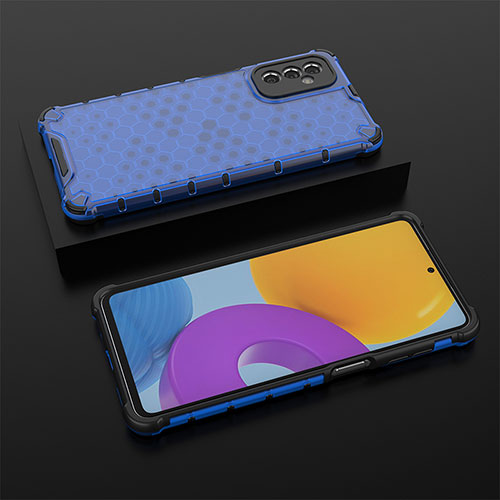 Silicone Transparent Frame Case Cover 360 Degrees AM2 for Samsung Galaxy M52 5G Blue