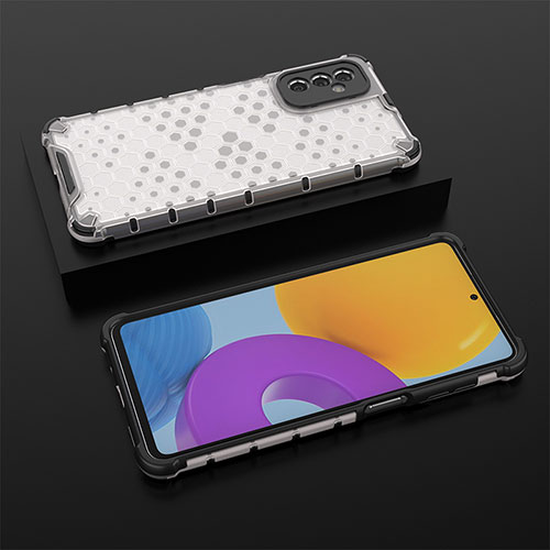 Silicone Transparent Frame Case Cover 360 Degrees AM2 for Samsung Galaxy M52 5G White