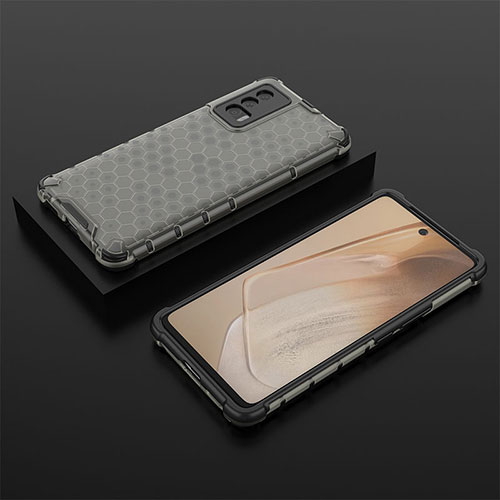 Silicone Transparent Frame Case Cover 360 Degrees AM2 for Vivo iQOO Neo5 5G Black