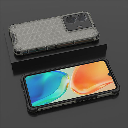 Silicone Transparent Frame Case Cover 360 Degrees AM2 for Vivo iQOO Z6 Pro 5G Black