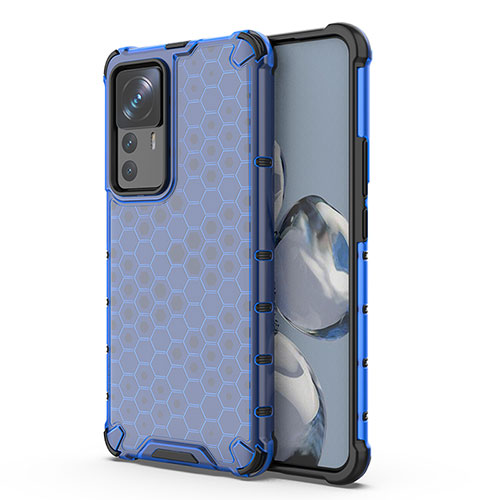 Silicone Transparent Frame Case Cover 360 Degrees AM2 for Xiaomi Mi 12T Pro 5G Blue