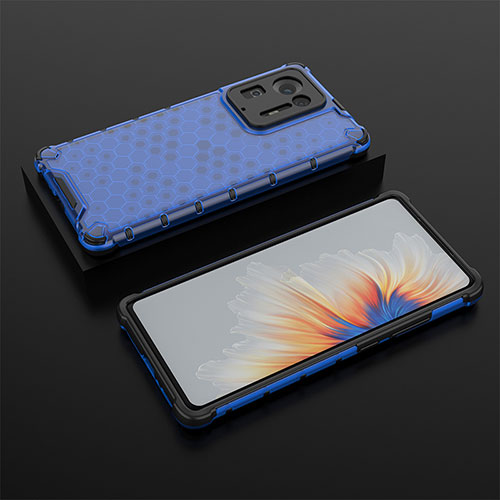 Silicone Transparent Frame Case Cover 360 Degrees AM2 for Xiaomi Mi Mix 4 5G Blue