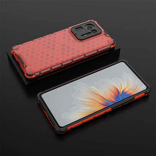 Silicone Transparent Frame Case Cover 360 Degrees AM2 for Xiaomi Mi Mix 4 5G Red