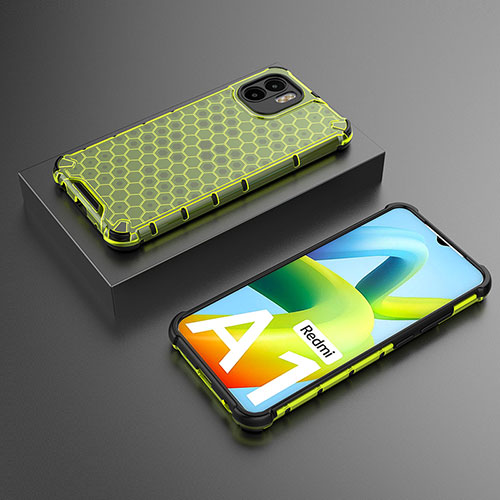 Silicone Transparent Frame Case Cover 360 Degrees AM2 for Xiaomi Poco C51 Green