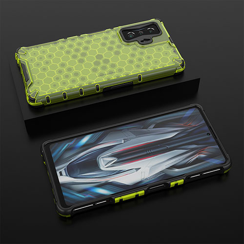 Silicone Transparent Frame Case Cover 360 Degrees AM2 for Xiaomi Poco F4 GT 5G Green