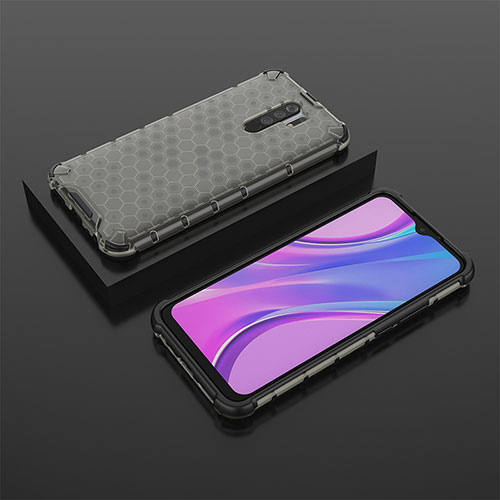 Silicone Transparent Frame Case Cover 360 Degrees AM2 for Xiaomi Poco M2 Black