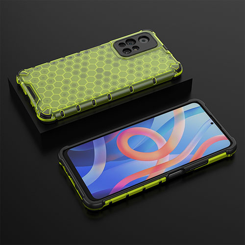 Silicone Transparent Frame Case Cover 360 Degrees AM2 for Xiaomi Poco M4 Pro 5G Green