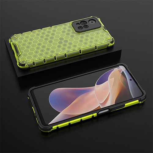 Silicone Transparent Frame Case Cover 360 Degrees AM2 for Xiaomi Poco X4 NFC Green