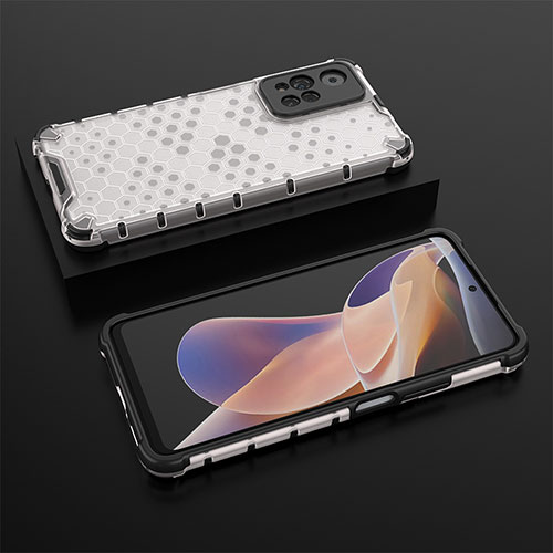 Silicone Transparent Frame Case Cover 360 Degrees AM2 for Xiaomi Poco X4 NFC White