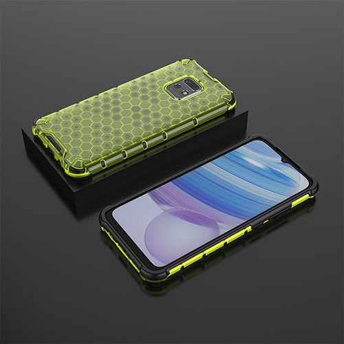 Silicone Transparent Frame Case Cover 360 Degrees AM2 for Xiaomi Redmi 10X Pro 5G Green