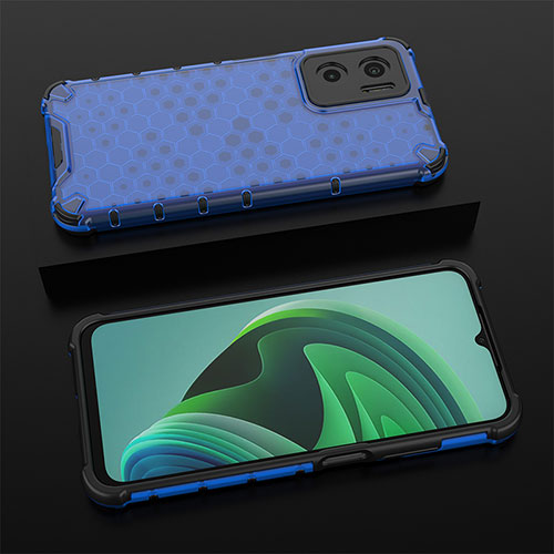 Silicone Transparent Frame Case Cover 360 Degrees AM2 for Xiaomi Redmi 11 Prime 5G Blue