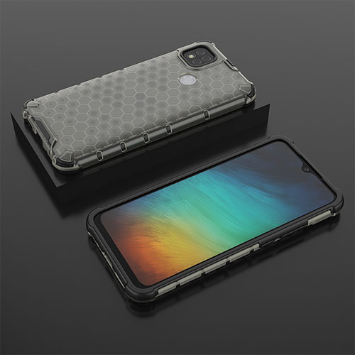 Silicone Transparent Frame Case Cover 360 Degrees AM2 for Xiaomi Redmi 9 India Black