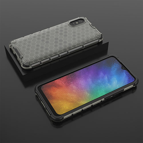 Silicone Transparent Frame Case Cover 360 Degrees AM2 for Xiaomi Redmi 9A Black