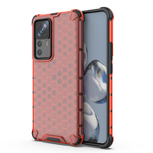 Silicone Transparent Frame Case Cover 360 Degrees AM2 for Xiaomi Redmi K50 Ultra 5G Red