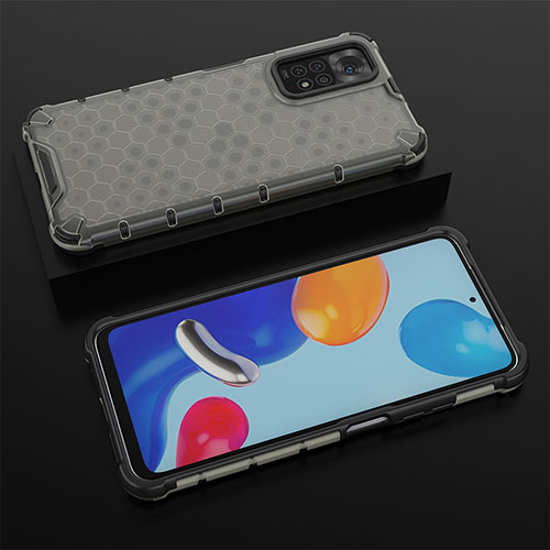 Silicone Transparent Frame Case Cover 360 Degrees AM2 for Xiaomi Redmi Note 11 4G (2022) Black