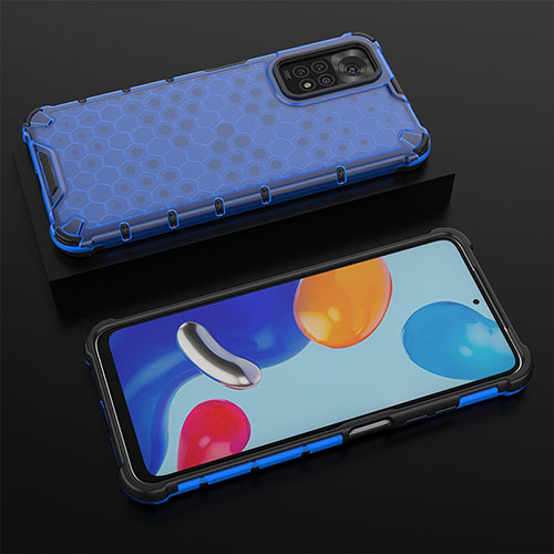 Silicone Transparent Frame Case Cover 360 Degrees AM2 for Xiaomi Redmi Note 11 4G (2022) Blue