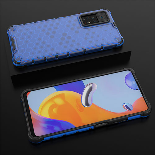 Silicone Transparent Frame Case Cover 360 Degrees AM2 for Xiaomi Redmi Note 11 Pro 5G Blue