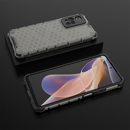 Silicone Transparent Frame Case Cover 360 Degrees AM2 for Xiaomi Redmi Note 11 Pro+ Plus 5G Black