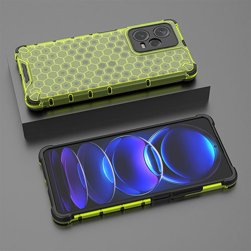 Silicone Transparent Frame Case Cover 360 Degrees AM2 for Xiaomi Redmi Note 12 Explorer Green