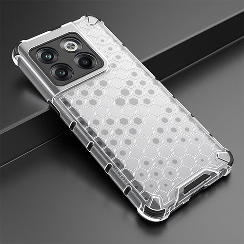 Silicone Transparent Frame Case Cover 360 Degrees AM3 for OnePlus 10T 5G White