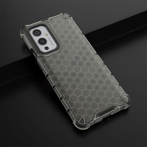 Silicone Transparent Frame Case Cover 360 Degrees AM3 for OnePlus 9 5G Black