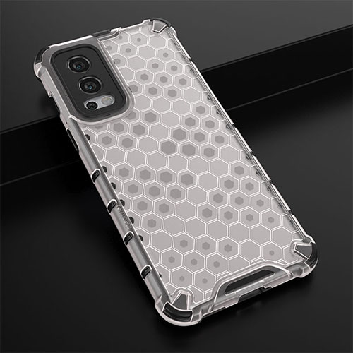 Silicone Transparent Frame Case Cover 360 Degrees AM3 for OnePlus Nord 2 5G White