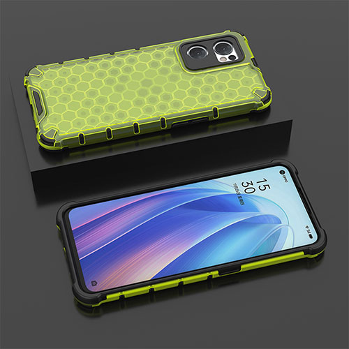 Silicone Transparent Frame Case Cover 360 Degrees AM3 for OnePlus Nord CE 2 5G Green