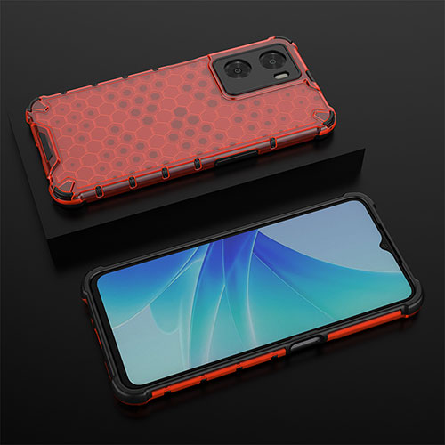 Silicone Transparent Frame Case Cover 360 Degrees AM3 for OnePlus Nord N20 SE Red