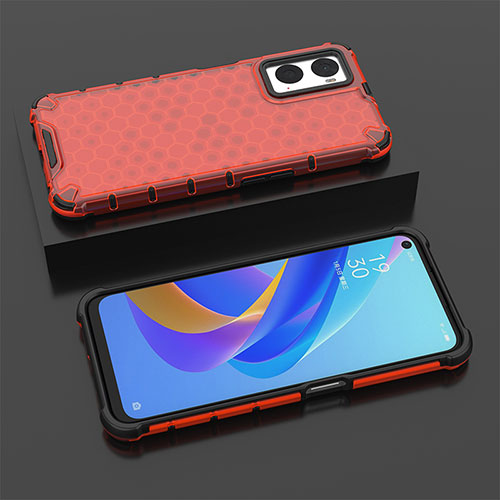 Silicone Transparent Frame Case Cover 360 Degrees AM3 for Oppo A36 Red