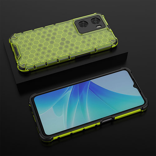 Silicone Transparent Frame Case Cover 360 Degrees AM3 for Oppo A57 4G Green