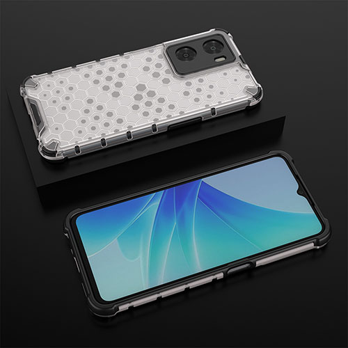 Silicone Transparent Frame Case Cover 360 Degrees AM3 for Oppo A57e White