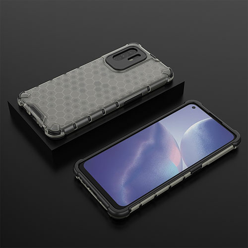 Silicone Transparent Frame Case Cover 360 Degrees AM3 for Oppo A94 5G Black