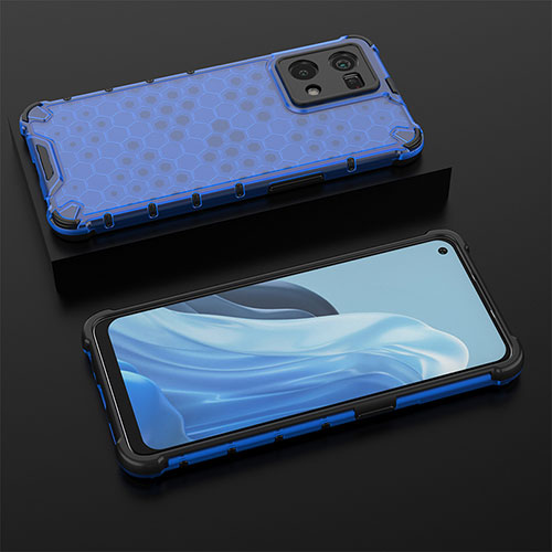 Silicone Transparent Frame Case Cover 360 Degrees AM3 for Oppo F21 Pro 4G Blue