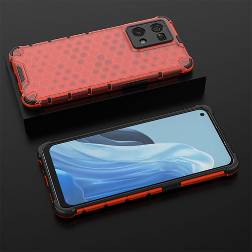 Silicone Transparent Frame Case Cover 360 Degrees AM3 for Oppo F21 Pro 4G Red
