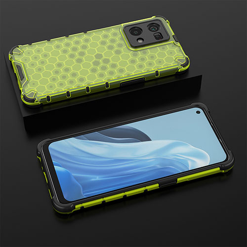 Silicone Transparent Frame Case Cover 360 Degrees AM3 for Oppo F21s Pro 4G Green