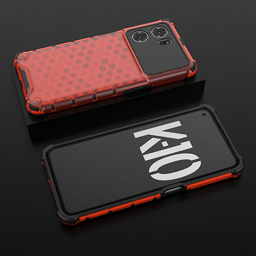 Silicone Transparent Frame Case Cover 360 Degrees AM3 for Oppo K10 5G Red