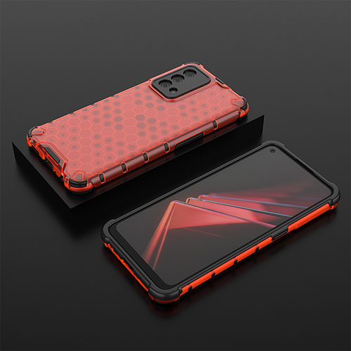 Silicone Transparent Frame Case Cover 360 Degrees AM3 for Oppo K9 5G Red