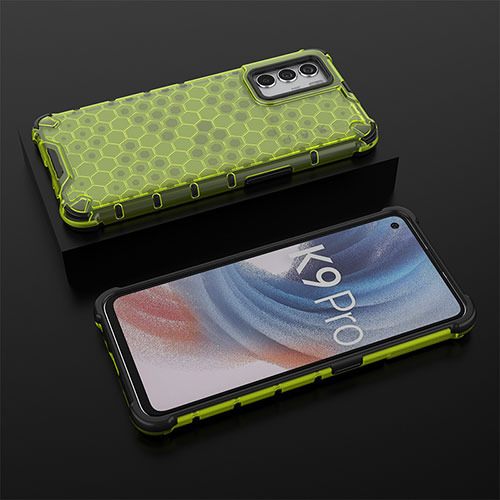 Silicone Transparent Frame Case Cover 360 Degrees AM3 for Oppo K9 Pro 5G Green