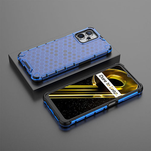 Silicone Transparent Frame Case Cover 360 Degrees AM3 for Realme 10 5G Blue