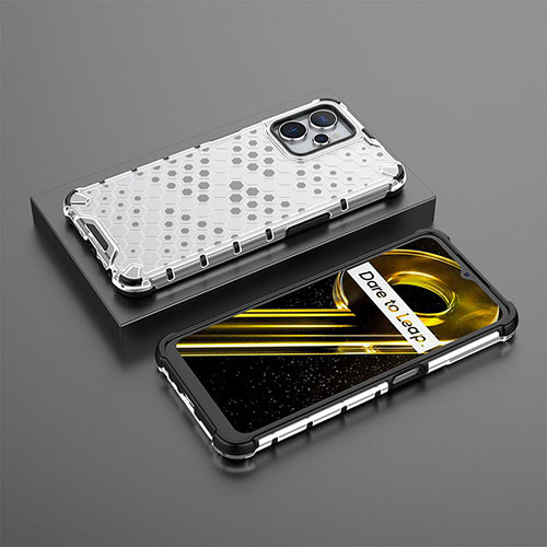 Silicone Transparent Frame Case Cover 360 Degrees AM3 for Realme 10T 5G White