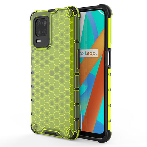 Silicone Transparent Frame Case Cover 360 Degrees AM3 for Realme 8s 5G Green